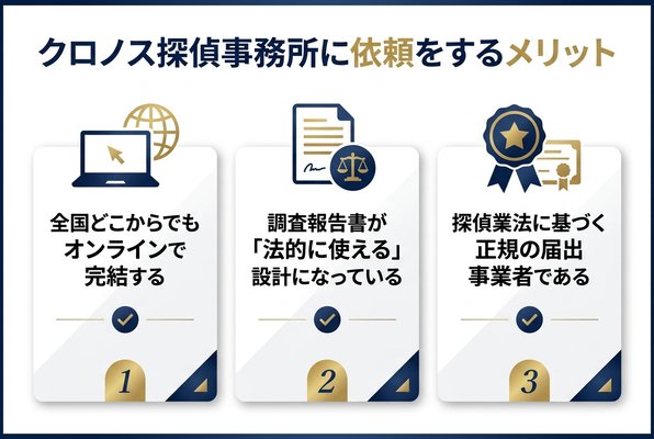 クロノス探偵事務所に依頼をするメリット