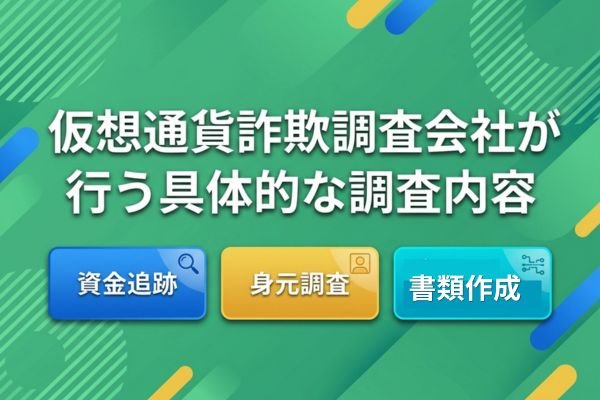仮想通貨詐欺調査会社が行う具体的な調査内容