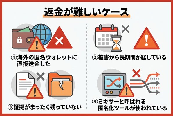 仮想通貨詐欺の返金が難しいケース