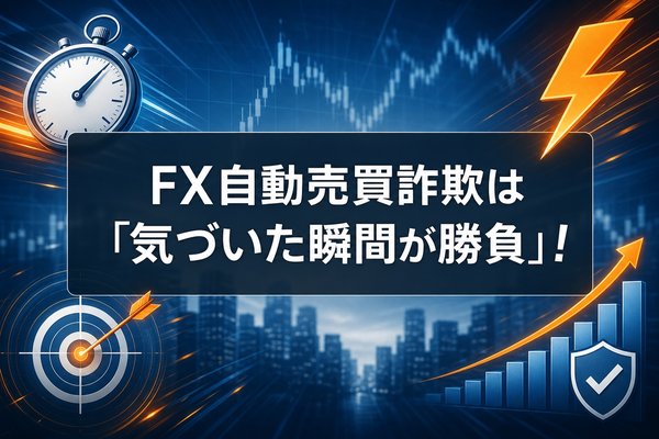 FX自動売買詐欺は「気づいた瞬間が勝負」