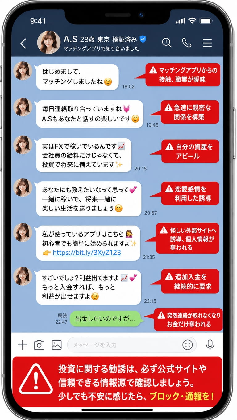 ④ロマンス詐欺×FX投資の組み合わせ型