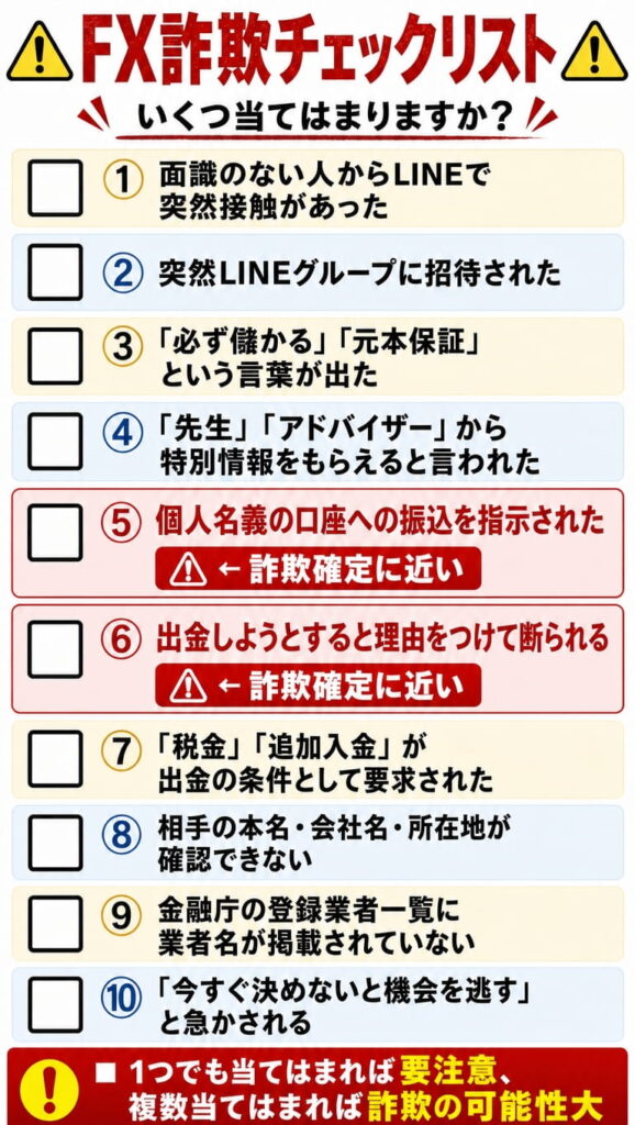 FX詐欺チェックリスト