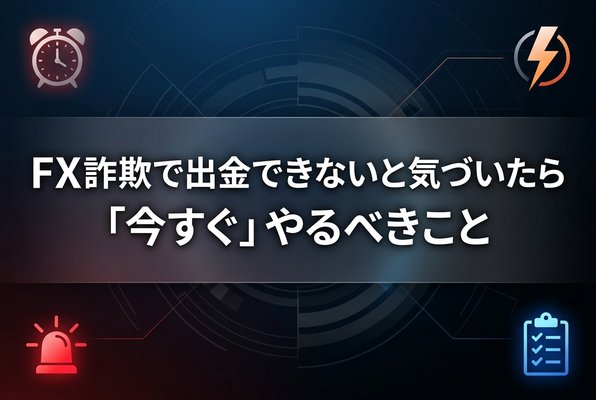 FX詐欺で出金できないと気づいたら「今すぐ」やるべきこと
