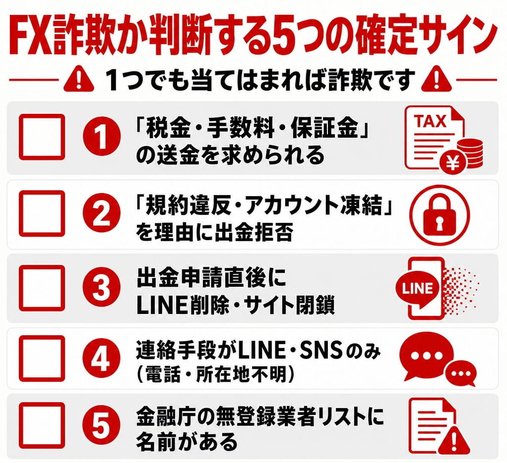 FX詐欺か判断する5つの確定サイン