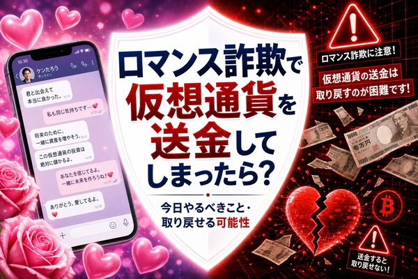 ロマンス詐欺で仮想通貨を送金してしまったら?今日やるべきこと・取り戻せる可能性