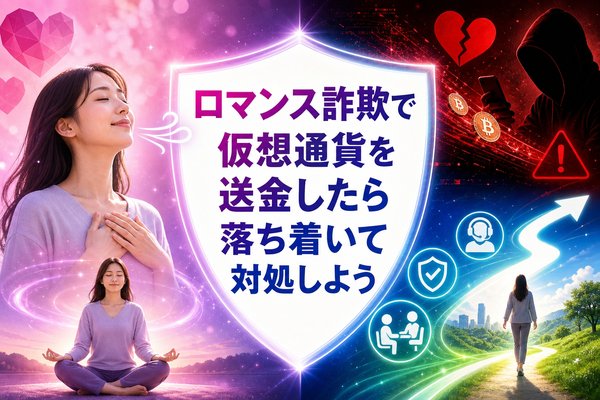 ロマンス詐欺で仮想通貨を送金したら落ち着いて対処しよう