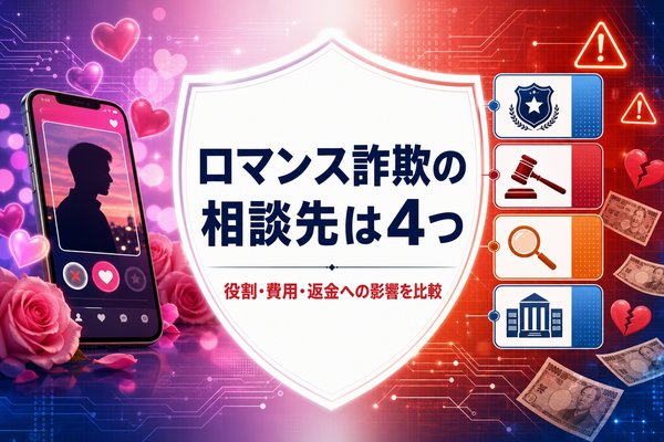 ロマンス詐欺の相談先は４つ｜費用・役割・返金への影響を比較