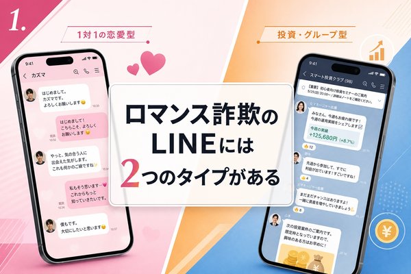 ロマンス詐欺のLINEには2つのタイプがある