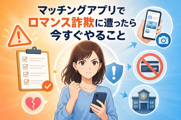 マッチングアプリでロマンス詐欺に遭ったら今すぐやること