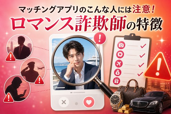 マッチングアプリのこんな人には注意!ロマンス詐欺師の特徴