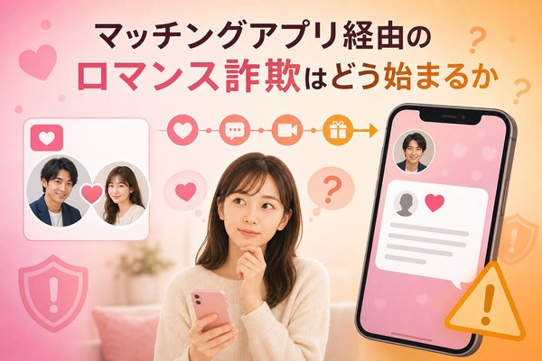 マッチングアプリ経由のロマンス詐欺はどう始まるか