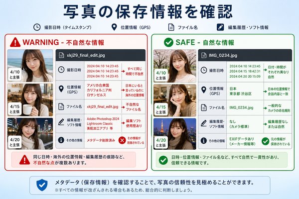 写真の保存情報が不自然