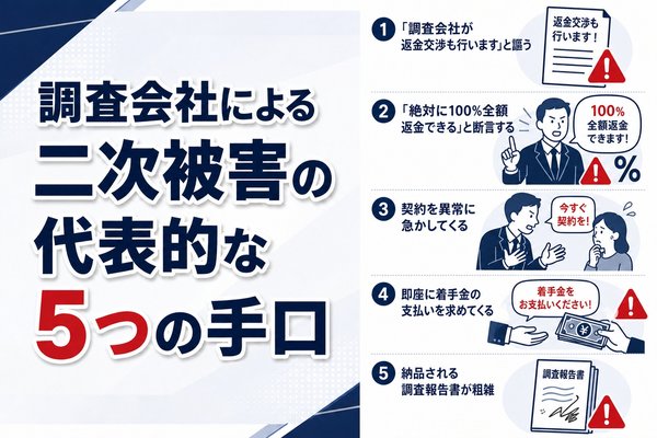 調査会社による二次被害の代表的な5つの手口