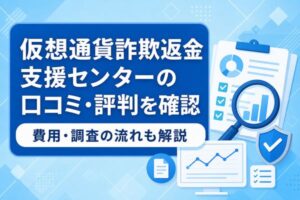 仮想通貨詐欺返金支援センターの口コミ・評判と費用・調査の流れを確認するイメージ